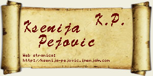 Ksenija Pejović vizit kartica